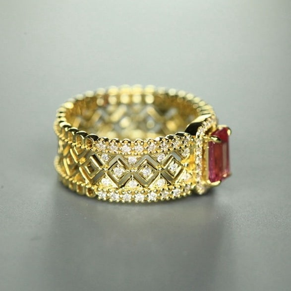 14k Gold 1.53 Ctw Natural Sapphire & Diamond Ring - 3