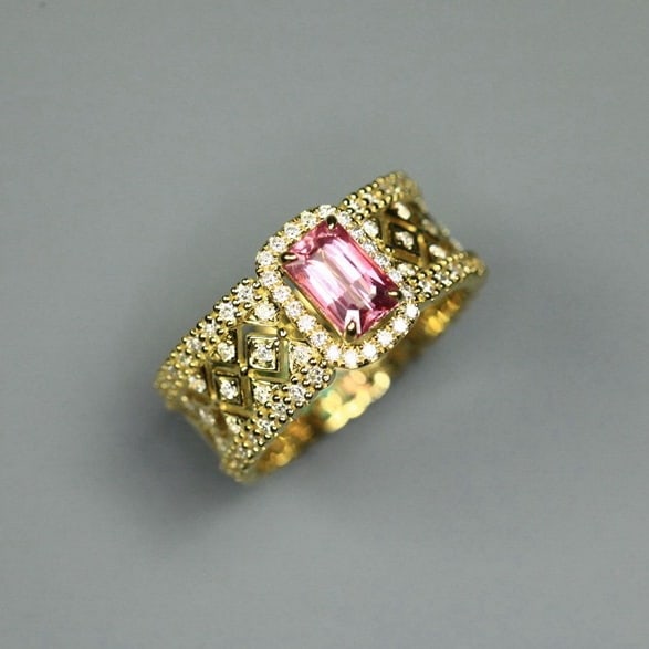 14k Gold 1.53 Ctw Natural Sapphire & Diamond Ring - 7