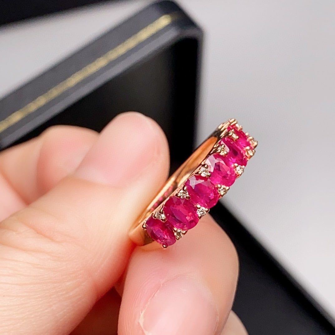 14k Gold 2.27 Ctw Natural Ruby & Diamond Ring - 4