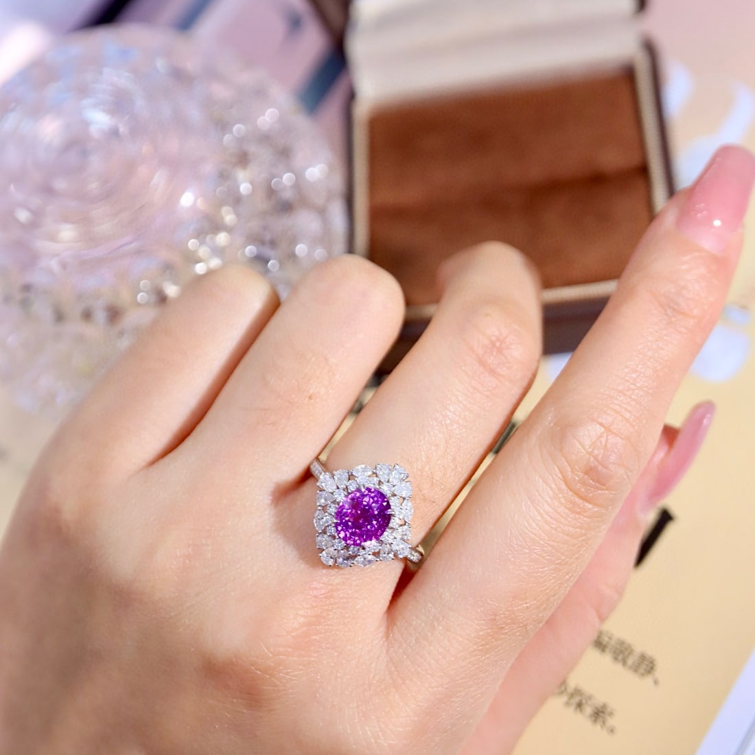 14k Gold 3.29 Ctw Natural Sapphire & Diamond Ring - 4