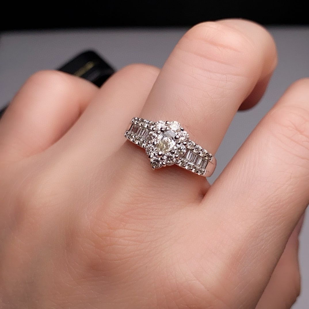 14k Gold 1.00 Ctw Natural H Diamond Ring - 2