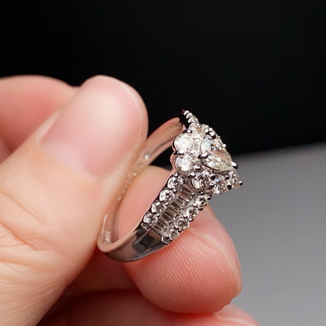 14k Gold 1.00 Ctw Natural H Diamond Ring - 4