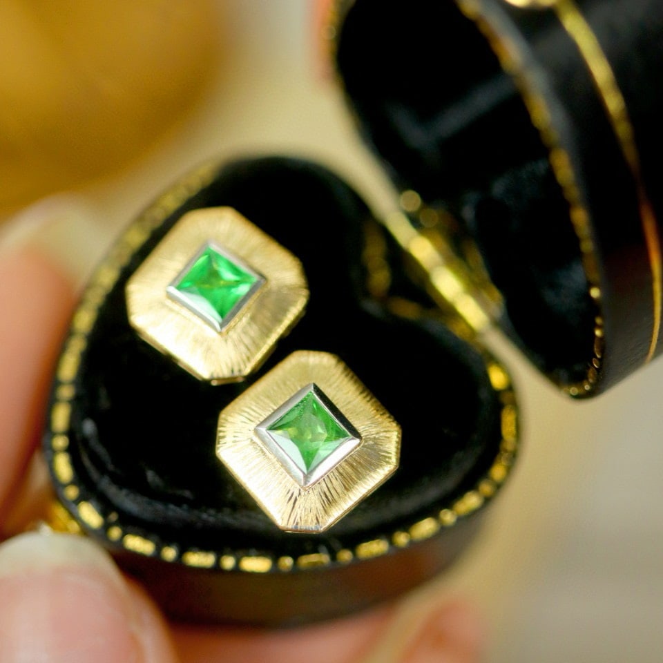 14k Gold 0.50 Ct Natural Tsavorite Earrings - 5