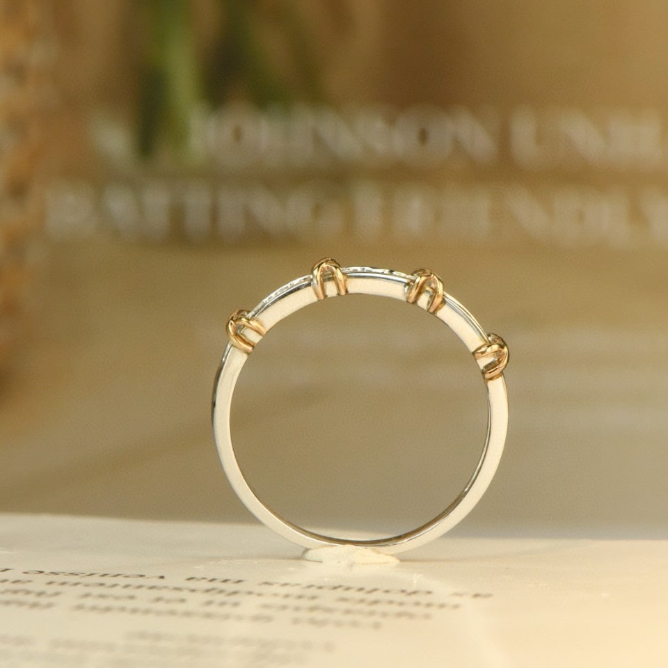 14k Gold 0.28 Ct Natural H Diamond Ring - 3