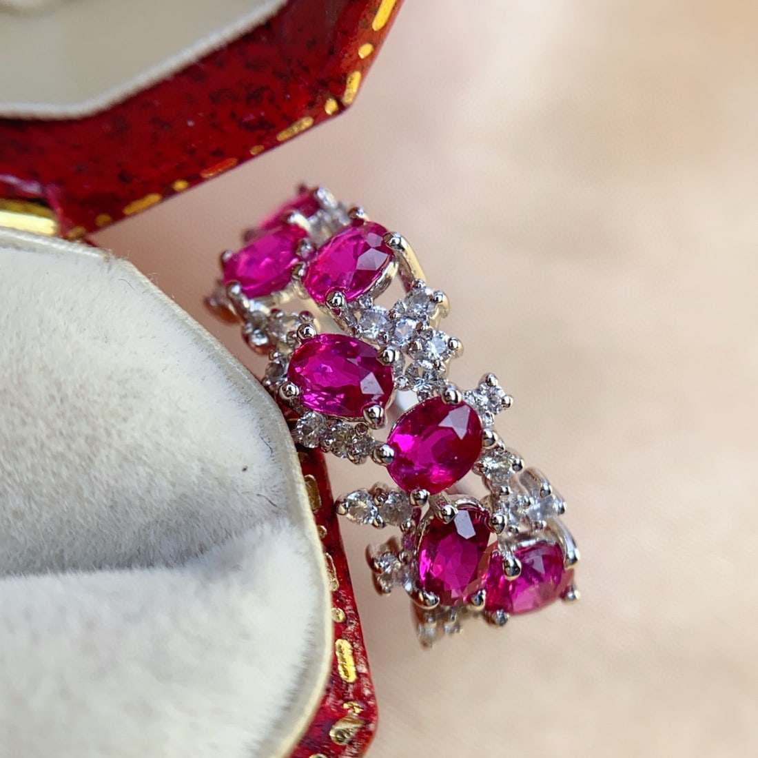 14k Gold 2.00 Ct Natural Ruby & Sapphire Ring - 4