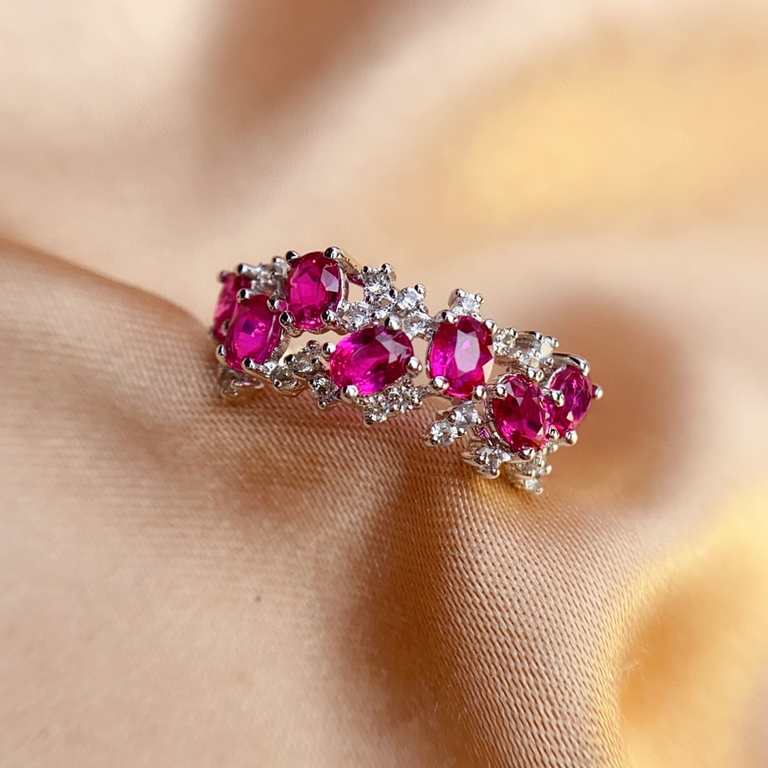 14k Gold 2.00 Ct Natural Ruby & Sapphire Ring - 5