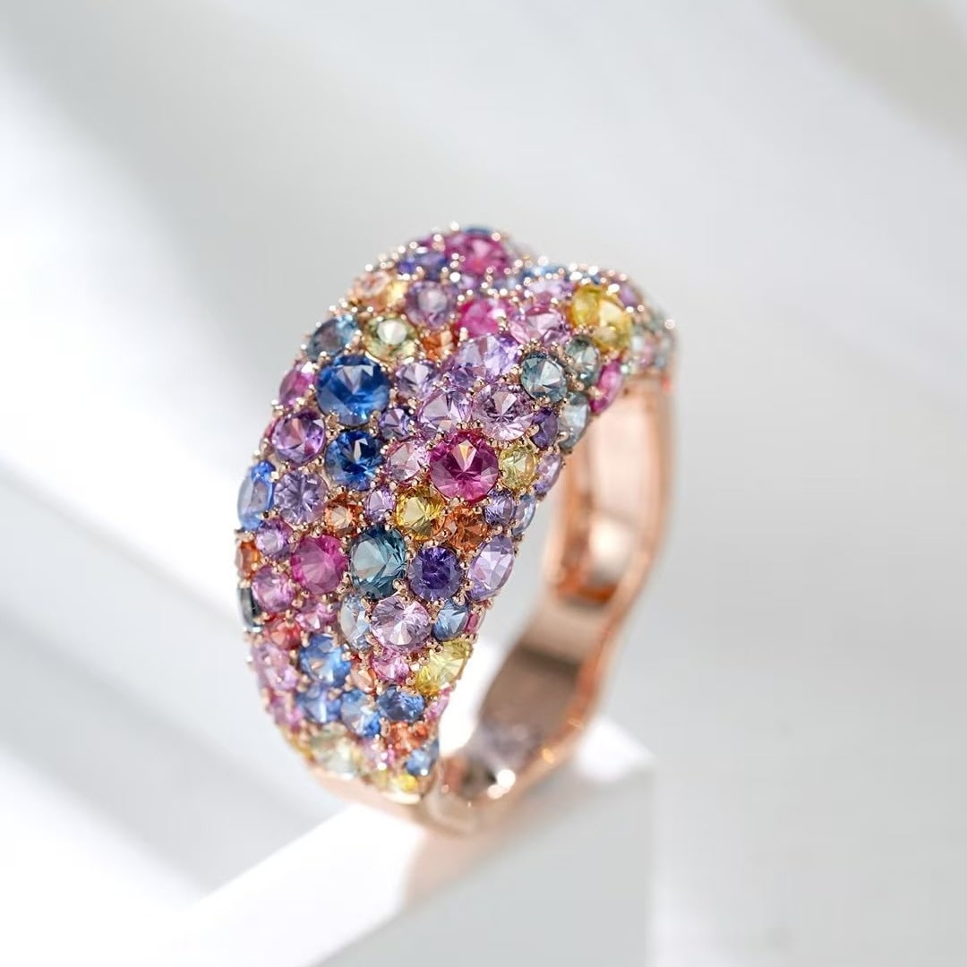 14k Gold 5 Ct Natural Sapphire Ring: Ref:230969013 // gold content:14k gold // ring size:7. 25us // // main gemstone:sapphire // shape:round // carat weight:5ct // color:color // treatment:natural // cut grade:g // Condition: NewLow