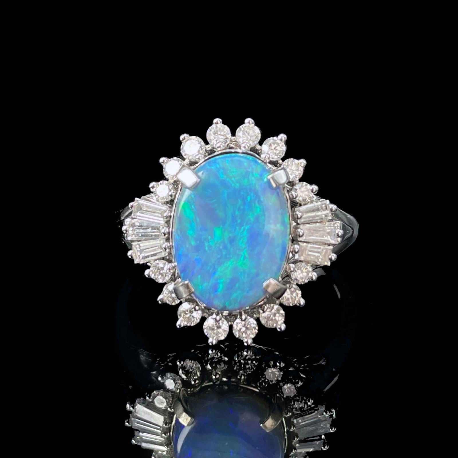 14k Gold 2.92 Ctw Natural Opal & Diamond Ring (1 of 7)