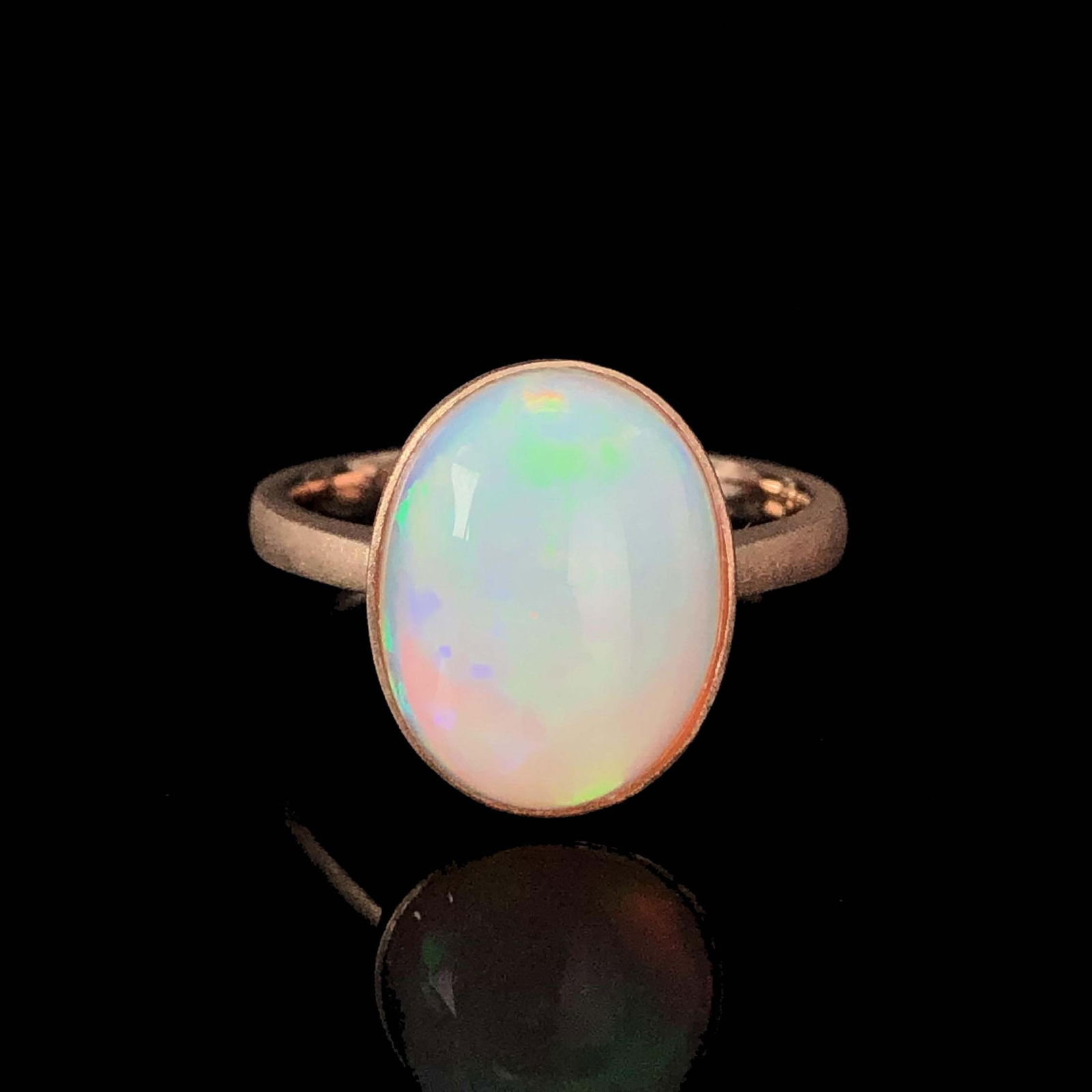 14k Gold 3.9 Ct Natural Opal Ring - 5