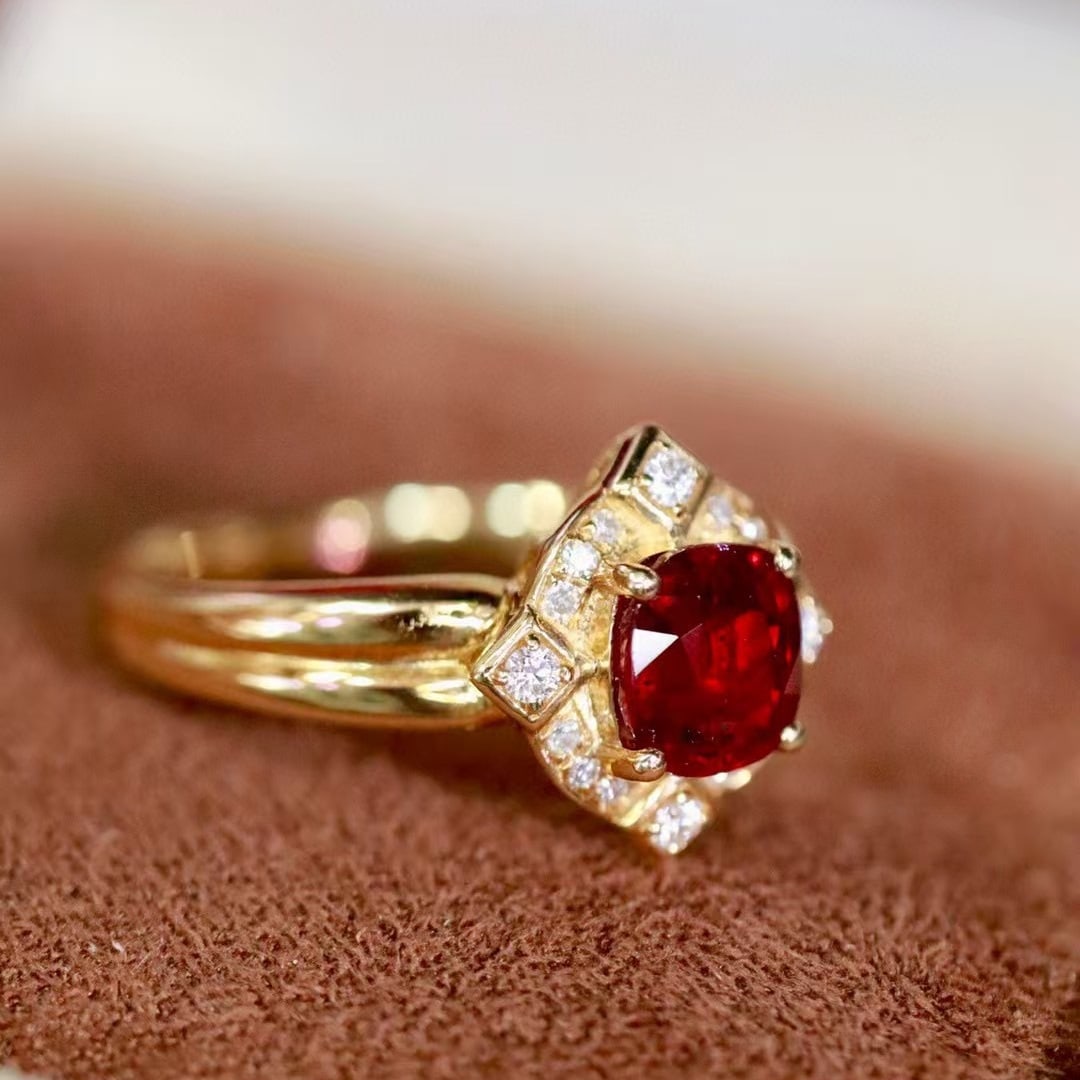 14k Gold 1.31 Ctw Natural Ruby & Diamond Ring - 5