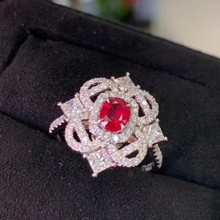 14k Gold 1.43 Ctw Natural Ruby & Diamond Ring - 4