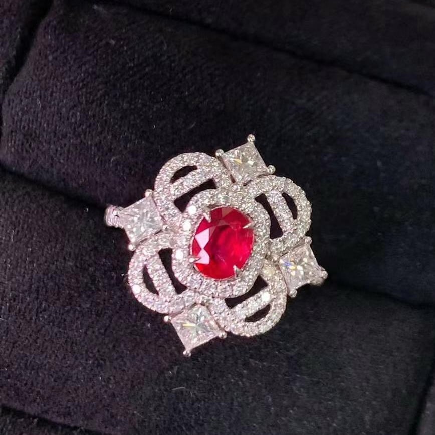 14k Gold 1.43 Ctw Natural Ruby & Diamond Ring - 5