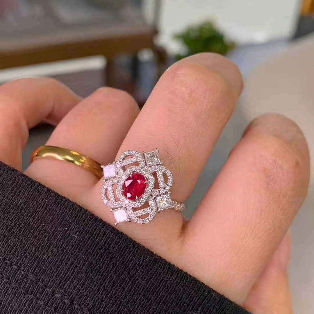 14k Gold 1.43 Ctw Natural Ruby & Diamond Ring - 6