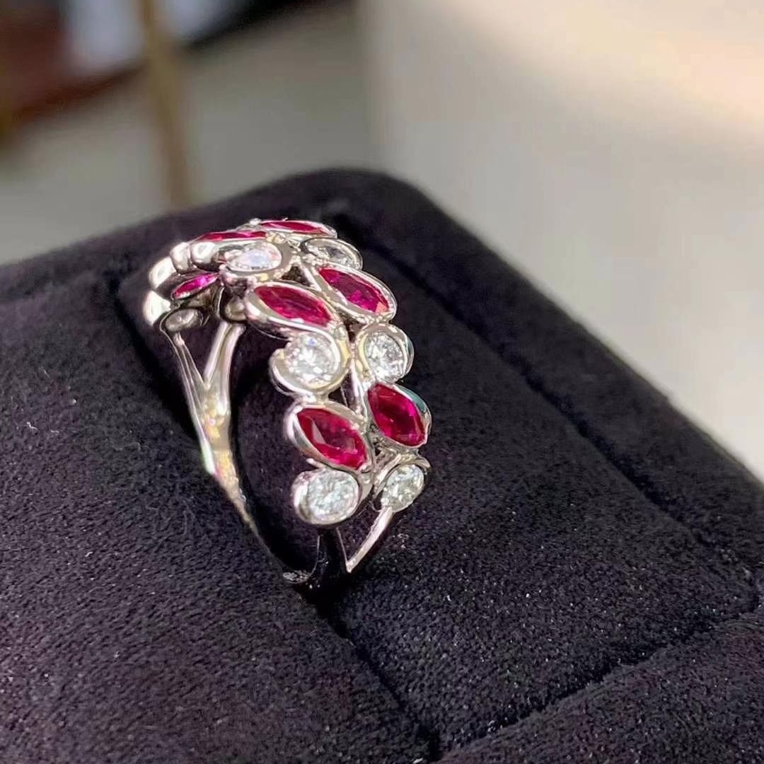 14k Gold 1.53 Ctw Natural Ruby & Diamond Ring - 3