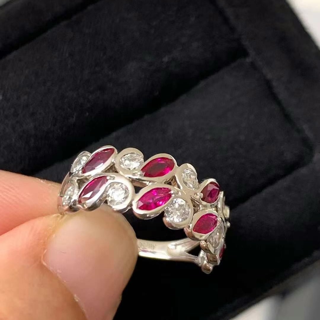14k Gold 1.53 Ctw Natural Ruby & Diamond Ring - 5