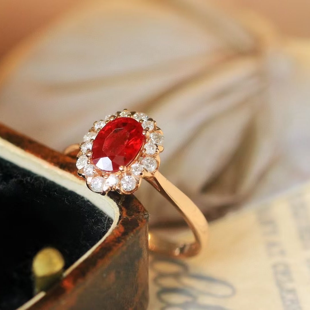 14k Gold 1.49 Ctw Natural Ruby & Diamond Ring - 2