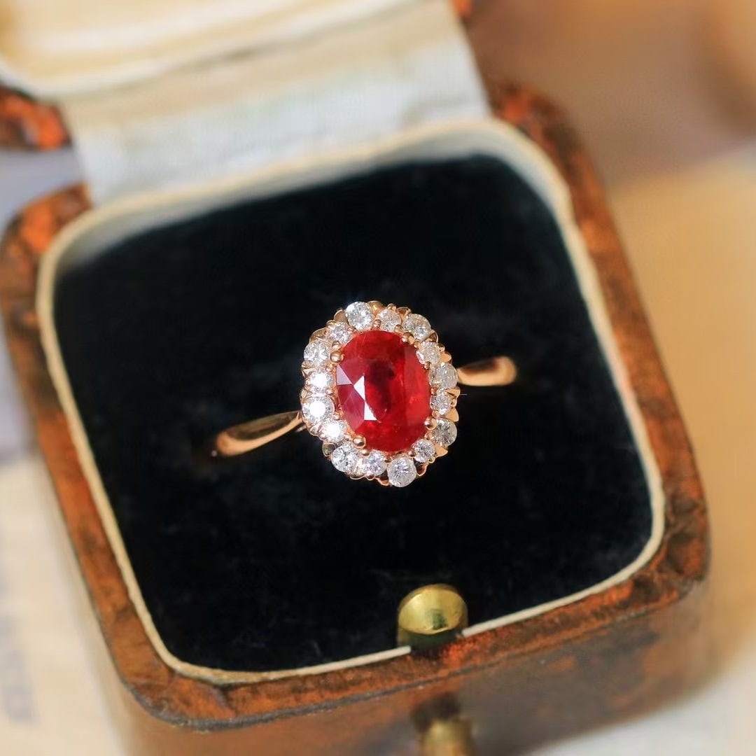 14k Gold 1.49 Ctw Natural Ruby & Diamond Ring - 4