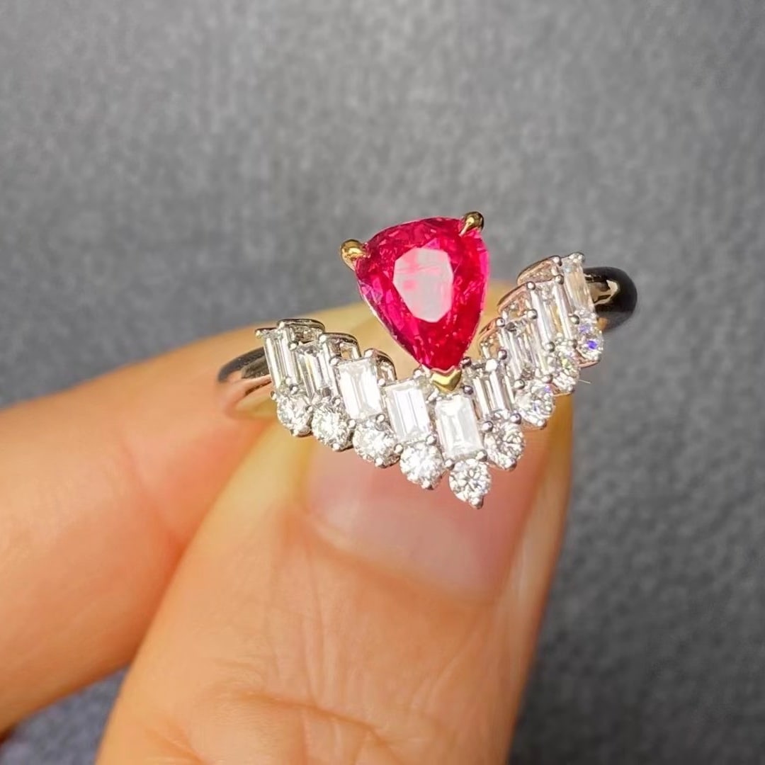 14k Gold 1.59 Ctw Natural Ruby & Diamond Ring - 2