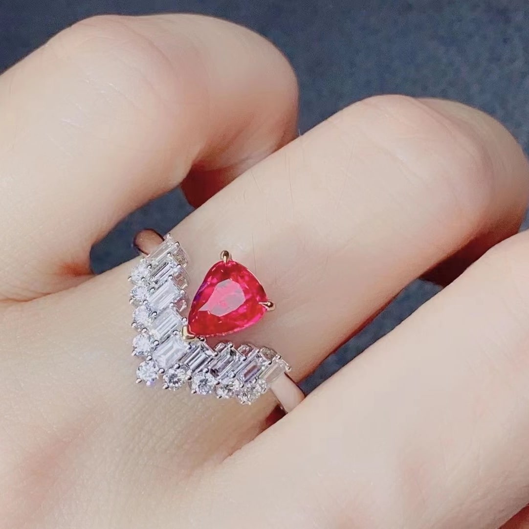 14k Gold 1.59 Ctw Natural Ruby & Diamond Ring - 4