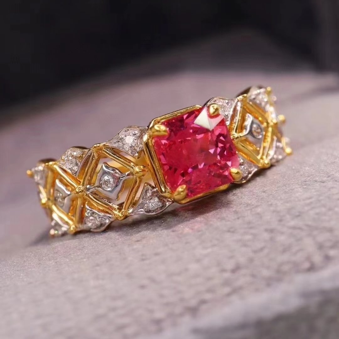 14k Gold 1.29 Ctw Natural Spinel & Diamond Ring - 3