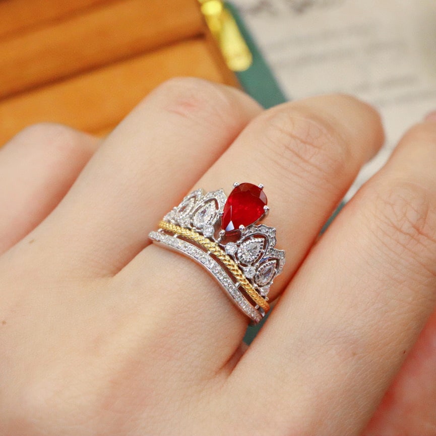 14k Gold 1.50 Ctw Natural Ruby & Diamond Ring - 3