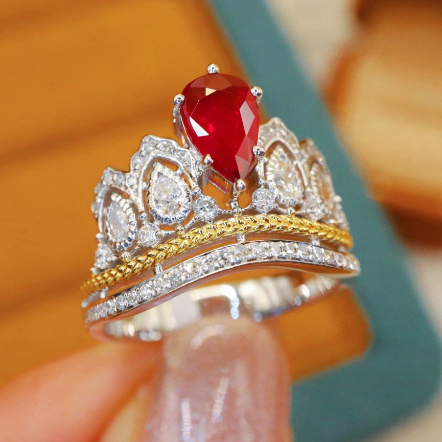 14k Gold 1.50 Ctw Natural Ruby & Diamond Ring - 5