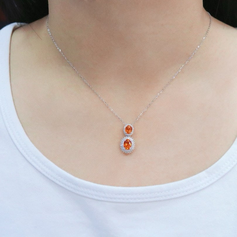 14k Gold 2.22 Ctw Natural Sapphire & Diamond Pendant( Without Chain ) - 6