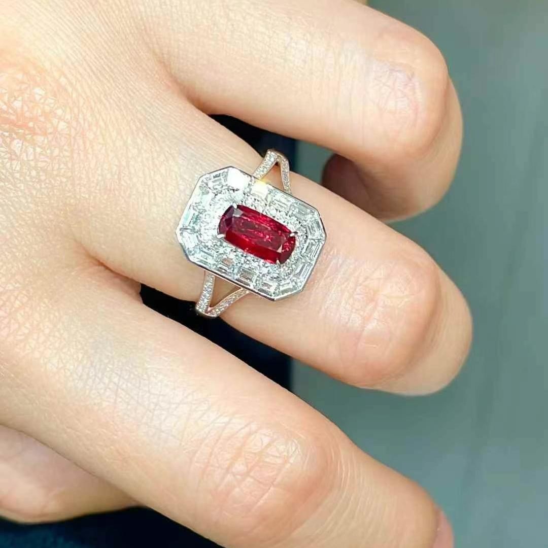 14k Gold 2.15 Ctw Natural Ruby & Diamond Ring - 5