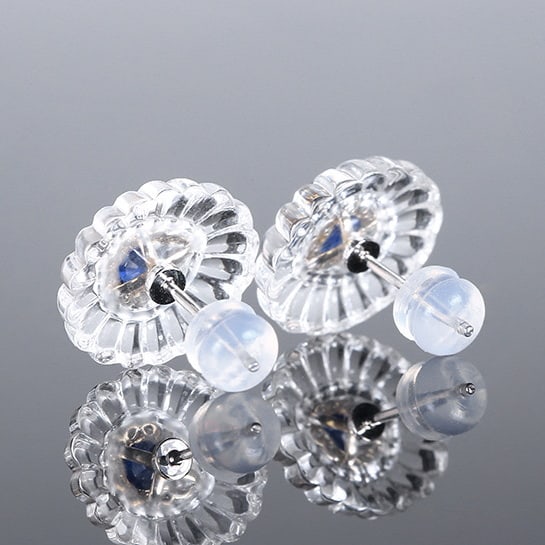 14k Gold 1.51 Ctw Natural Sapphire & Diamond Earrings - 4