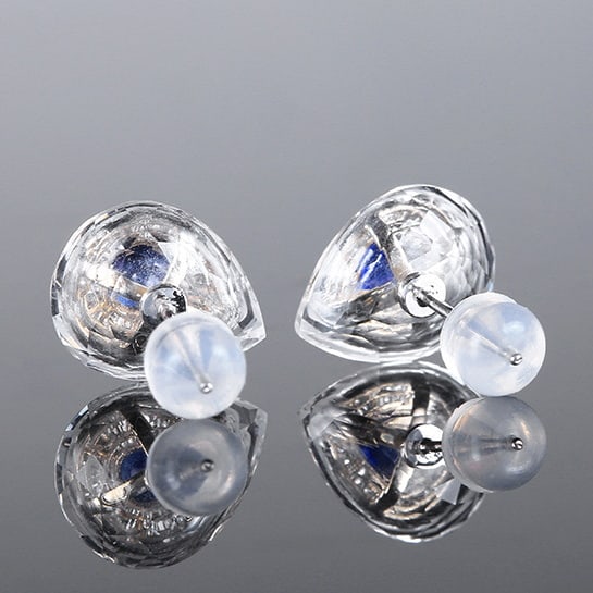 14k Gold 1.64 Ctw Natural Sapphire & Diamond Earrings - 4