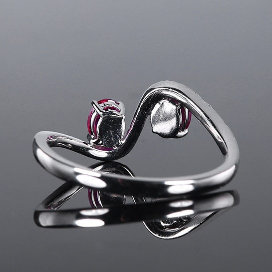 14k Gold 0.71 Ctw Natural Ruby & Diamond Ring - 4