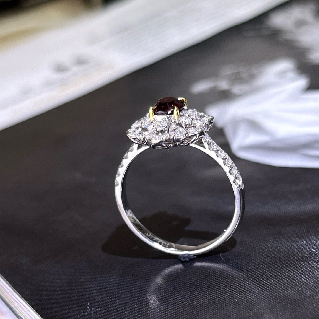 14k Gold 1.28 Ctw Natural Ruby & Diamond Ring - 4