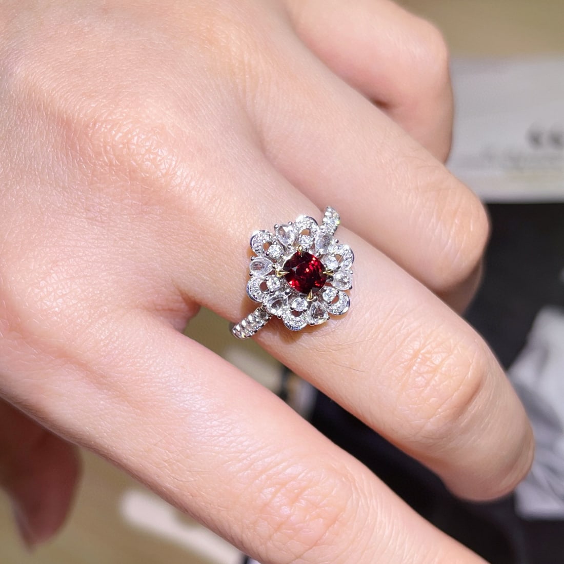 14k Gold 1.28 Ctw Natural Ruby & Diamond Ring - 6