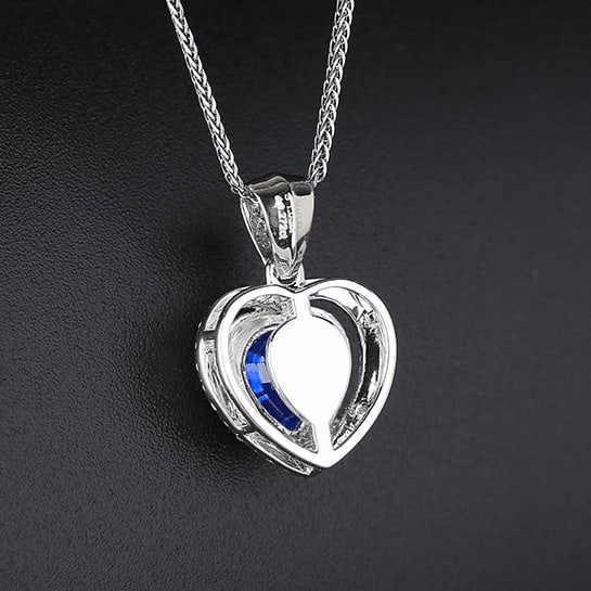 14k Gold 1.30 Ctw Natural Sapphire & Diamond Pendant( Without Chain ) - 4