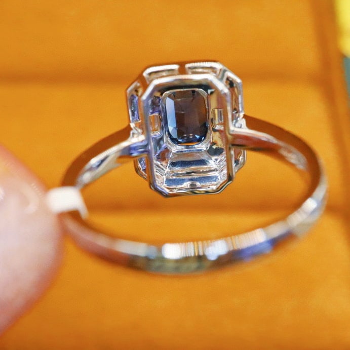 14k Gold 1.51 Ctw Natural Sapphire & Diamond Ring - 4