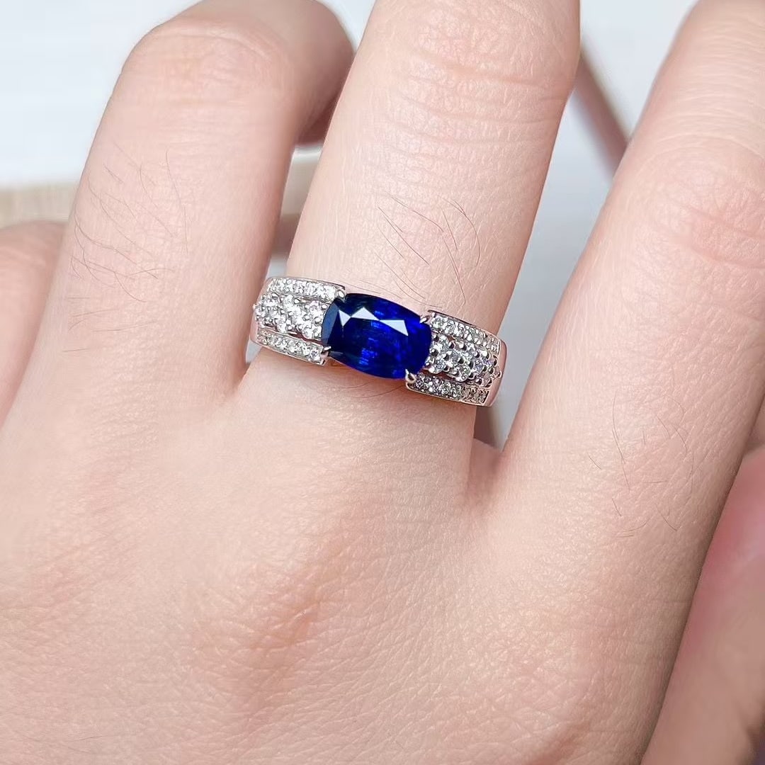 14k Gold 2.12 Ctw Natural Sapphire & Diamond Ring (1 of 4)