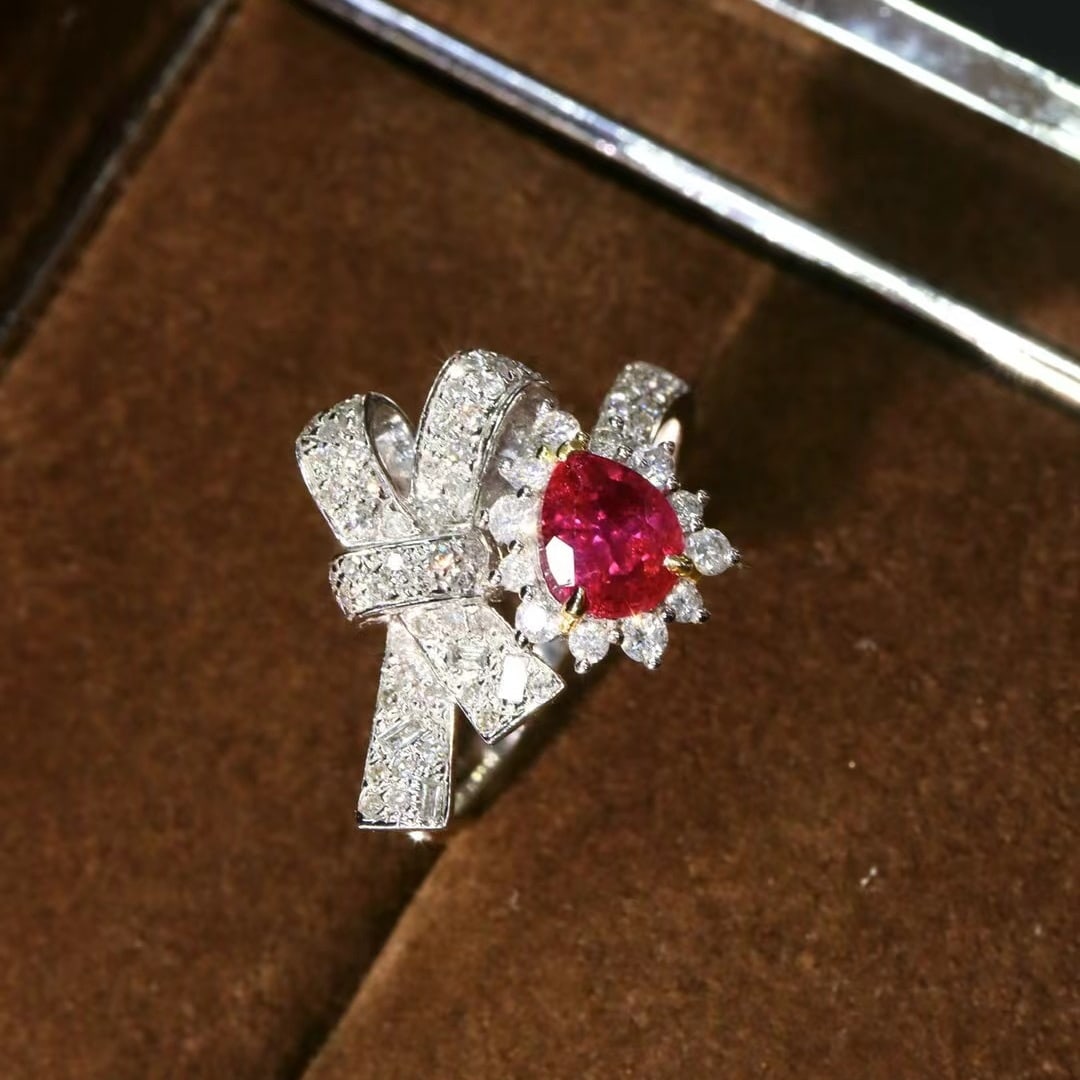 14k Gold 1.44 Ctw Natural Ruby & Diamond Ring - 2