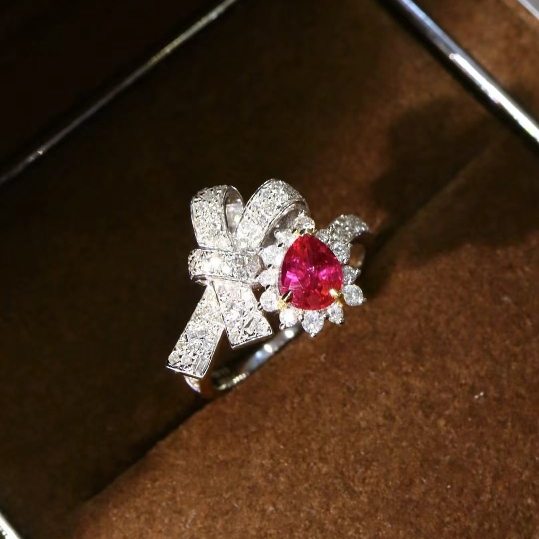 14k Gold 1.44 Ctw Natural Ruby & Diamond Ring - 4