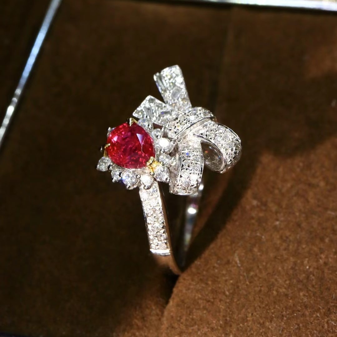 14k Gold 1.44 Ctw Natural Ruby & Diamond Ring - 5