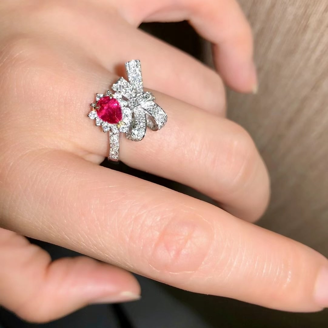 14k Gold 1.44 Ctw Natural Ruby & Diamond Ring - 6