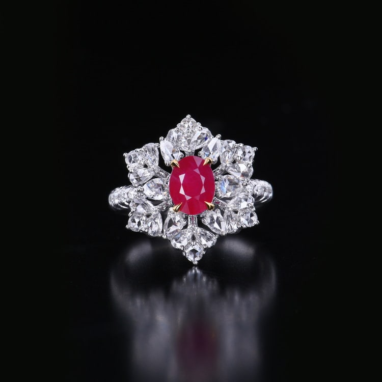 14k Gold 2.63 Ctw Natural Ruby & Diamond Ring/pendant( Without Chain ): Ref:230970295 // gold content:14k gold // ring size:7. 25us // // main gemstone:ruby // shape:oval // carat weight:1. 65ct // color:red // treatment:natural // // adjacent gemstone 2 : diamond //