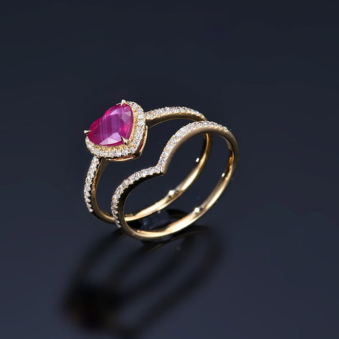 14k Gold 1.15 Ctw Natural Ruby & Diamond Ring - 4