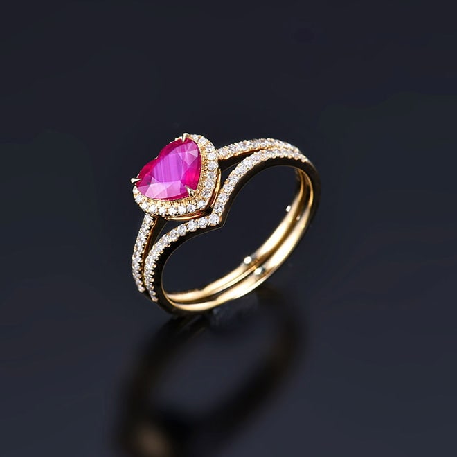 14k Gold 1.15 Ctw Natural Ruby & Diamond Ring - 5