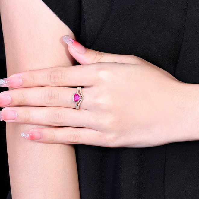 14k Gold 1.15 Ctw Natural Ruby & Diamond Ring - 8