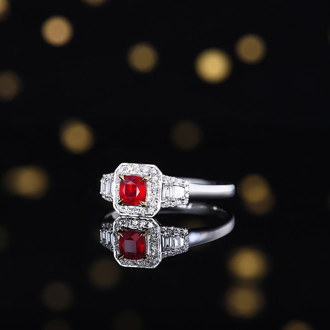 14k Gold 0.62 Ctw Natural Ruby & Diamond Ring - 2