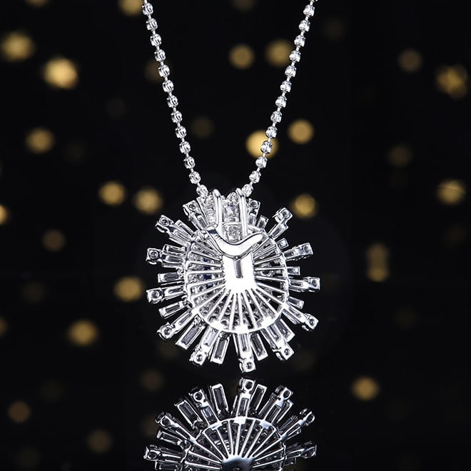 14k Gold 2.67 Ctw Natural Sapphire & Diamond Pendant( Without Chain ) - 4