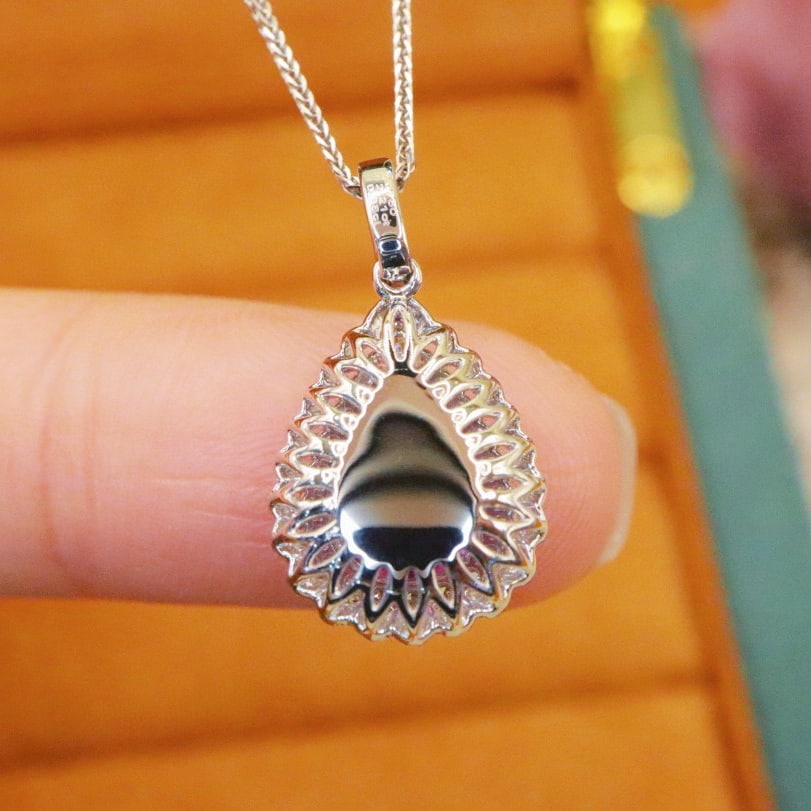 14k Gold 2.59 Ctw Natural Padparadscha Sapphire & Diamond Pendant( Without Chain ) - 4