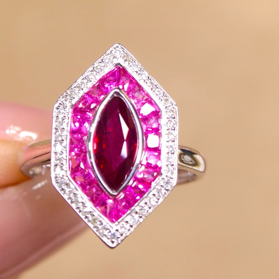 14k Gold 1.20 Ctw Natural Ruby & Diamond Ring - 4
