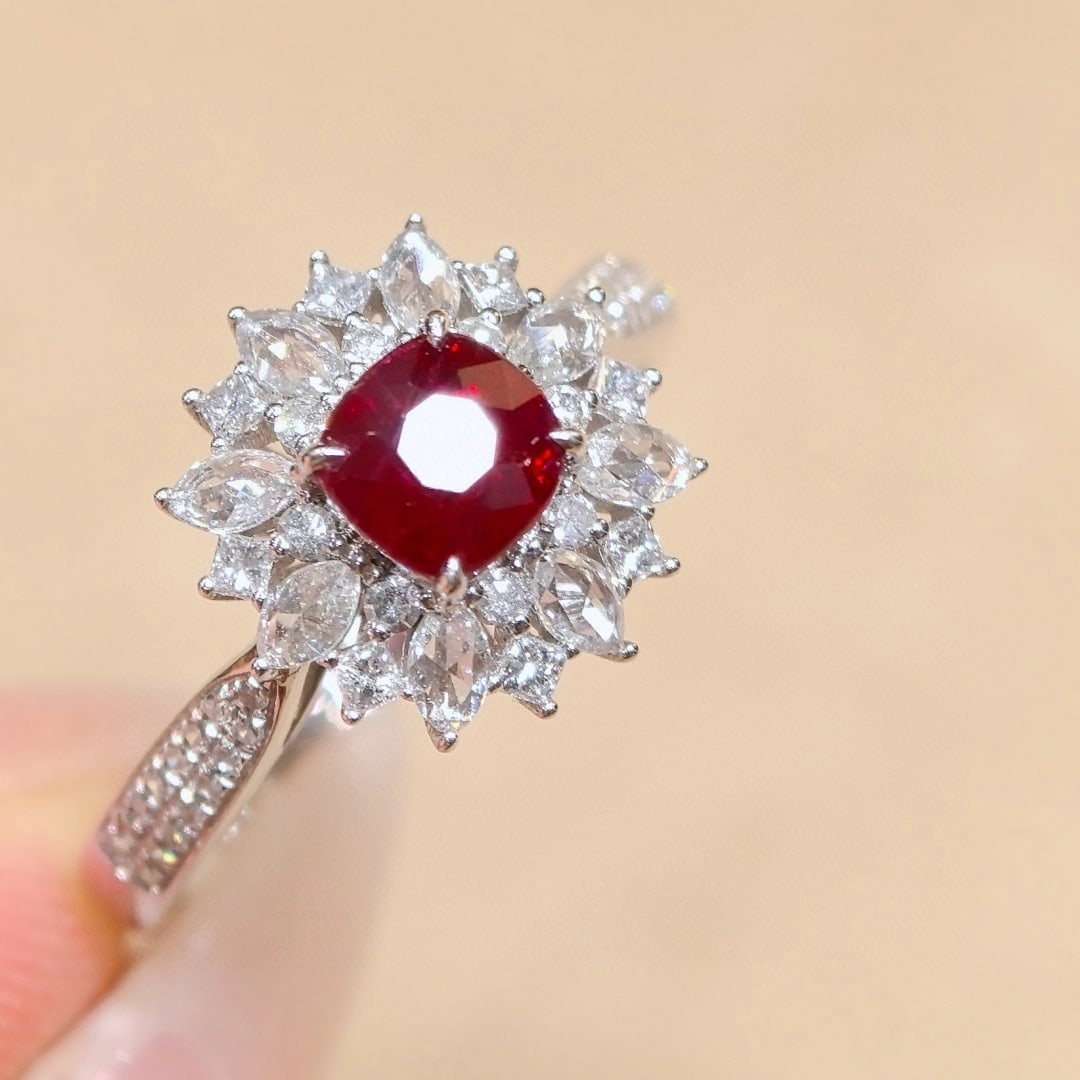 14k Gold 1.46 Ctw Natural Ruby & Diamond Ring - 2