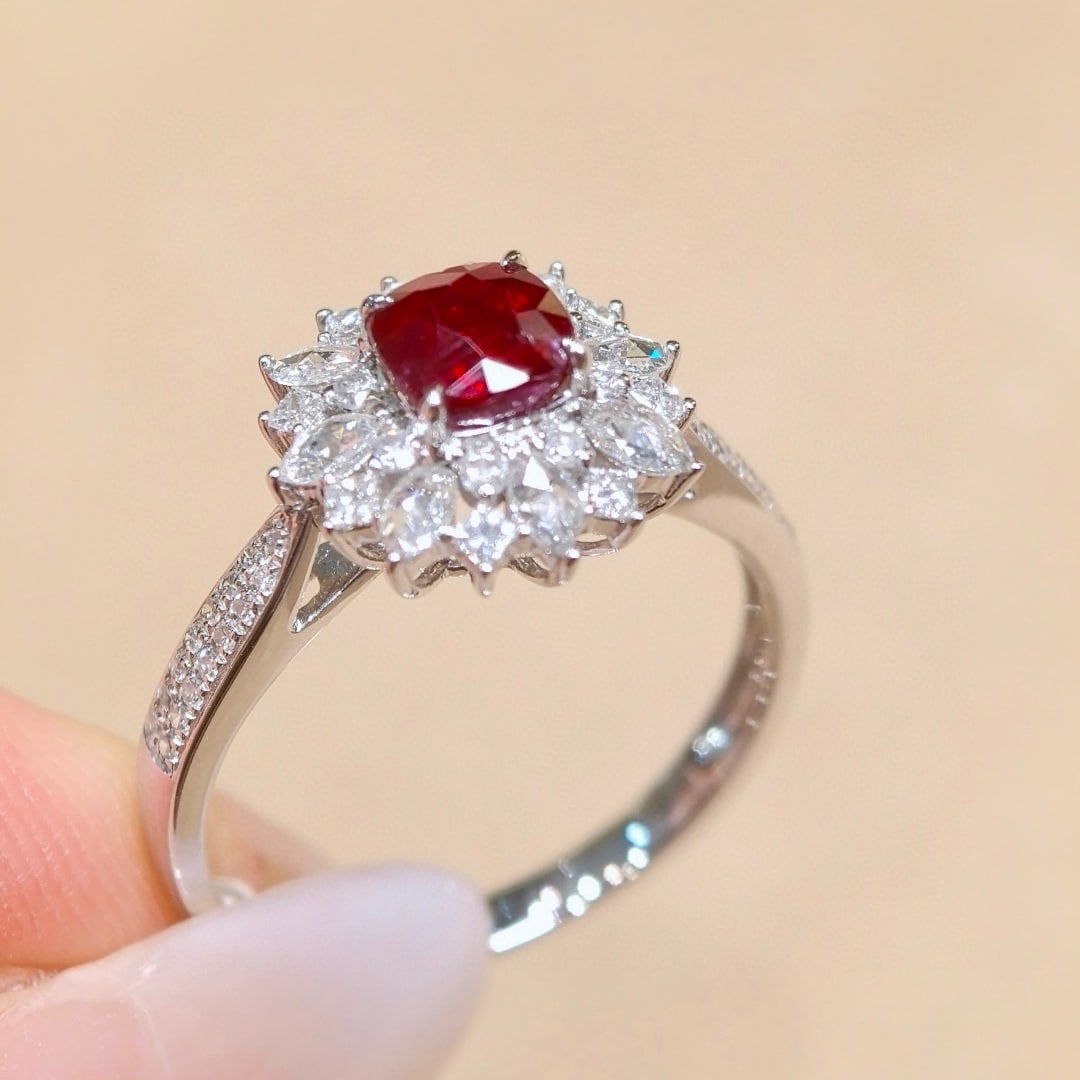 14k Gold 1.46 Ctw Natural Ruby & Diamond Ring - 4